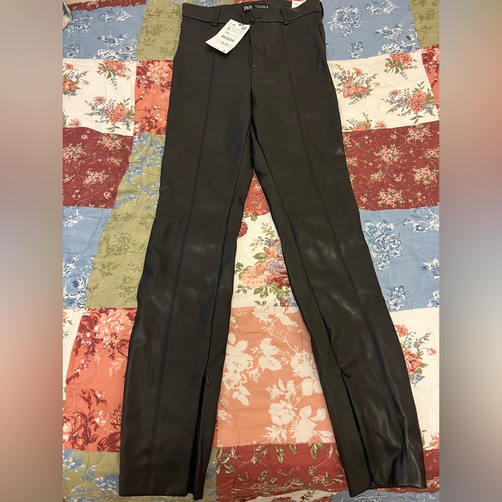 Zara Black Leather Pants